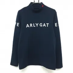 【超美品】パーリーゲイツ 長袖ハイネックシャツ ネイビー ロゴ白 織生地  メンズ 6(XL) ゴルフウェア PEARLY GATES