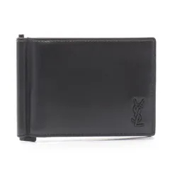 サンローランパリ SAINT LAURENT PARIS 二つ折り財布 TINY MONOGRAM BILLCLIP WALLET ブラック レザー タイニーカサンドラ ビルクリップウォレット メンズ Used B