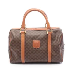 セリーヌ CELINE ハンドバッグ マカダム ダークブラウン PVCコーティングキャンバス レザー マカダム ミニボストン レディース Used B