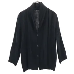 ISSEY MIYAKE イッセイミヤケ 日本製 長袖 カーディガン 3 ブラック レディース 古着