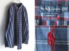 希少 90sビンテージ Ralph Lauren ラルフローレン CLASSIC FIT ポロポニーロゴ刺繍 チェックシャツ ネルシャツ 3XLT TALL 特大サイズ
