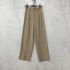 RE:EDIT リエディ ダブルタックカラー ワイドパンツ ストレートパンツ スラックス センタープレス グレージュ Sサイズ ◎、〇◇