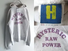 希少 90sビンテージ HYSTERIC GLAMOUR ヒステリックグラマー RAW POWER ロゴプリント 染込みプリント スウェットパーカー FREE 日本製
