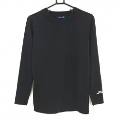 【美品】ジェイリンドバーグ インナーシャツ 黒 ロゴ刺しゅう メンズ L ゴルフウェア J.LINDEBERG