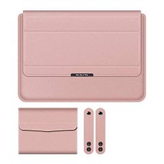 [Clearance Sale] Stylish Leather Case/Cover with Stand Function, Laptop Bag, Leather Second Bag/Sleeve Style with Power Supply Pouch (Pink) for X13 Flow ROG (13.4-inch) (ASUS)