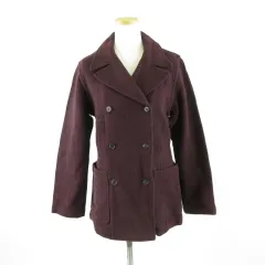 クミキョク 組曲 KUMIKYOKU Pコート ハーフ丈 長袖 ボルドー 紫 2 *A974
