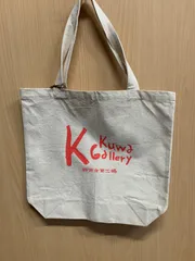 布トートバッグ　ロゴ赤色