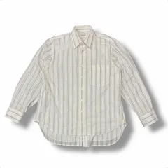 参考上代69300円 beautiful people double-front cotton silk JQ stripe shirt コットンシルク ストライプシャツ ビューティフルピープル 1545106009 ホワイト系 40 （6985M）のサムネイル