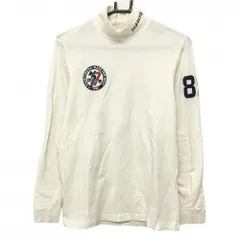 【美品】パーリーゲイツ 長袖ハイネックシャツ アイボリー ロゴプリント 微起毛素材 メンズ 4(M) ゴルフウェア PEARLY GATES