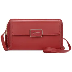 【新着商品】斜め掛け バッグ ショルダーバッグ おさいふポシェット 軽量 お財布ポシェット スマホ 人気 ウォレット 財布 レディース レッド スマホポーチ C [FORRICA]