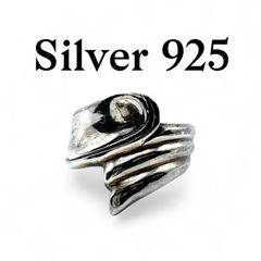 重なり合う曲線】Silver 925 刻印 90s Vintage Design Ring シルバー