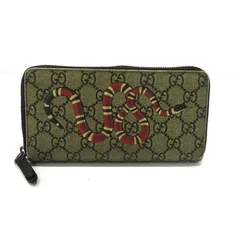 【三重本店】 中古 GUCCI | グッチ キングスネーク ラウンドファスナー長財布 451273 GGスプリーム ベージュ 【125】