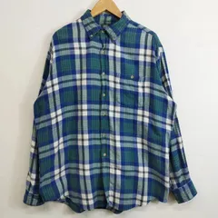 McGREGOR CLASSIC マックレガー クラシック 長袖 シャツ BD ボタンダウン アメカジ チェック 総柄 古着 コットン ブルー系 L A459