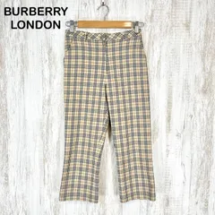 BURBERRY LONDON バーバリーロンドン ノバチェック 総柄 ウエストゴム コットン クロップドパンツ ベージュ ストレッチ 160cmのサムネイル