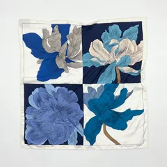 HERMES エルメス カレ45 プチカレ スカーフ ETUDE POUR UN IRIS-ARC EN CIEL イリスのエチュード シルク100% ブルー ネイビー ホワイト マルチカラー ガヴロッシュ【中古】ABランク　6_225