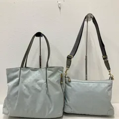 8610　russet ラシット　2点セット　トートバッグ　ハンドバッグ　ショルダーバッグ　ポーチ　ライトブルー　ライトカラー　ペールカラー　レディース　ナイロン　レザー　モノグラム　シンプル