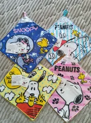 スヌーピーループタオルネームタグ付き4枚セット