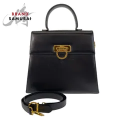 Salvatore Ferragamo サルヴァトーレフェラガモ ガンチーニ ブラック 黒 レザー ハンドバッグ ショルダーバッグ 2way レディース 506326【中古】