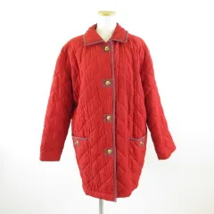 コルディア CORDIER ステンカラーコート ミドル丈 長袖 中綿 キルティング 赤 40 *T486