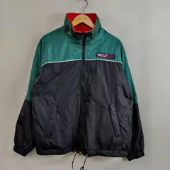 McGREGOR マックレガー リバーシブル ジップアップ ジャケット ナイロン フリース アウター 古着 レトロ グリーン ブラック レッド系 M ドローコード A461