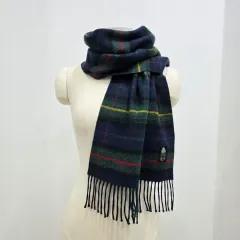 ウール100% タータンチェック マフラー