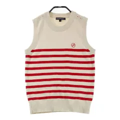 サイズ：M ROSASEN ロサーセン 045-42271 ニットベスト ボーダー柄 ホワイト系 [240101604192] ゴルフウェア レディース ストスト