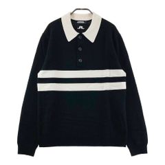 サイズ：M J.LINDEBERG ジェイリンドバーグ 長袖 ポロ ニットセーター ブラック系 [240101606970] ゴルフウェア メンズ ストスト