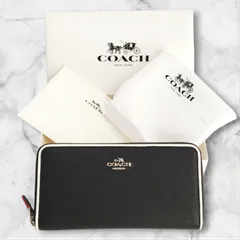 美品【COACH】コーチ ロングウォレット 長財布 本革レザー ブラックレザー