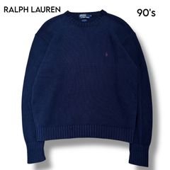 古着 90s ラルフローレン コットン リネン ニット ハンドニット
