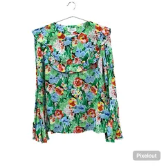 MN4   &OtherStories アンドアザーストーリーズトップス レディース　ブラウス　プルオーバー　フラワープリント　花柄　長袖　フレアスリーブ　M マルチカラー 2000002419778