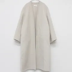 DES PRES　デプレ　2023年モデル　ロングコート　ノーカラー　ダブルフェイス　ウール　オフホワイト　レディース　F　b00133