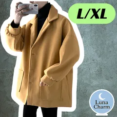 袖かわいい メンズ コート ビッグシルエット チェスター ロング アウター キャメル ブラウン