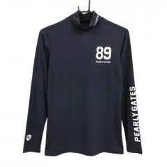 【美品】パーリーゲイツ ハイネックインナーシャツ ネイビー ストレッチ 接触冷感  レディース 2(L) ゴルフウェア PEARLY GATES