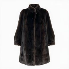 48a22 BLACKGLAMA ブラックグラマ マホガニーミンク ロングコート