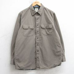 L/古着 エルエルビーン 長袖 ブランド シャツ メンズ 00年代 00s コットン ベージュ 内側フランネル 25dec02
