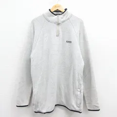 L/古着 ラルフローレン チャップス 長袖 ハーフジップ ジャケット メンズ 90年代 90s ワンポイントロゴ メッシュ地 薄グレー 霜降り 25dec02