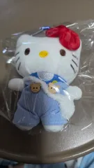 ハローキティ ぬいぐるみ ブルー オーバーオール ぬいぐるみ キーリング ぬいぐるみ ガチャ