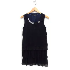 ドールアップウップス doll up oops レース チュニック ノースリーブ ティアード ビーズ ブラック 黒 /FT12