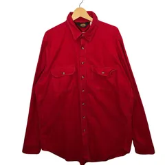 Woolrich/ウールリッチ 80年代/80’s ヴィンテージ シャモアクロスシャツ 無地 長袖シャツ オーバーサイズ ビッグシルエット USA製 XLサイズ レッド