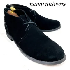 nano universe ナノユニバース スウェード チャッカブーツ 黒 ブラック 27cm　革靴 ブーツ フォーマル ドレス カジュアル 本革 本皮 メンズ