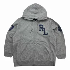 ラルフローレン ポロジーンズ パーカー メンズ L グレー ジップアップ スウェット 灰色 バックプリント