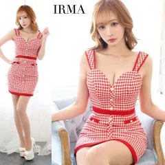 【IRMA / イルマ】千鳥柄 パールボタン セットアップミニドレス 35894 sugar