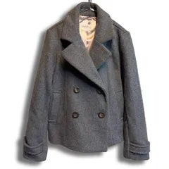 earth music&ecology ショート丈 ピーコート グレー S 裏地サテン