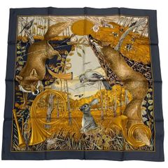 HERMÈS エルメス カレ90 森の狩猟 CHASSE AU BOIS タグ無 - メルカリ