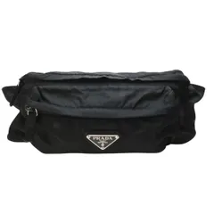 PRADA プラダ ロゴプレート ナイロン ボディバッグ ウエストバッグ ブラック M2601-k045