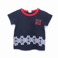 エルフィンドール ELFINDOLL ELFIN DOLL ベビー服 Tシャツ カットソー クルーネック 半袖 コットン 綿 プリント 和柄 90 ブラック 黒 /HT10