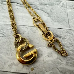 DA119 ヴィンテージ　ジバンシー　GIVENCHY ネックレス　金メッキ　ラインストーン