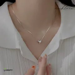 ネックレス　シルバー　ハート　レディース　シンプル　エレガント　アクセサリー　アジャスター