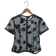 YvesSaintLaurent(YSL) イヴサンローラン 半袖シアーブラウス サイズ:38 ベロア使い ヴィンテージ   ブラック レディース / 240001184308