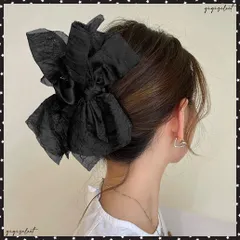【新品・未使用】リボンヘアクリップ 大きめバンスクリップ韓国ヘアアクセサリー おしゃれ シンプル髪留め 大人可愛いクリップ オフィスカジュアル レディー